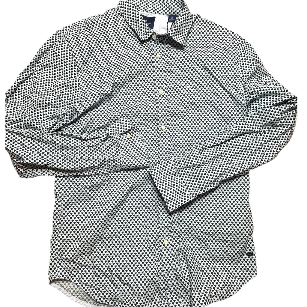 Scotch & Soda Long Sleeve Men's Shirt Hearts Xl Nwt Original Classic 100% Cotton
